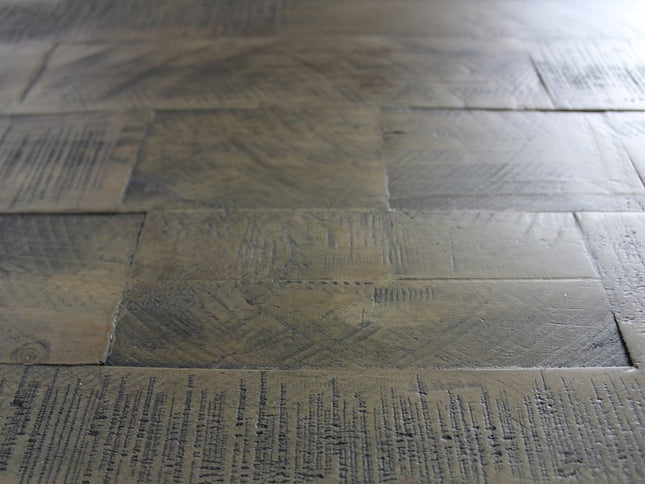 Five Piece Brown and Black Square Solid Wood Dining Set with Four Chairs