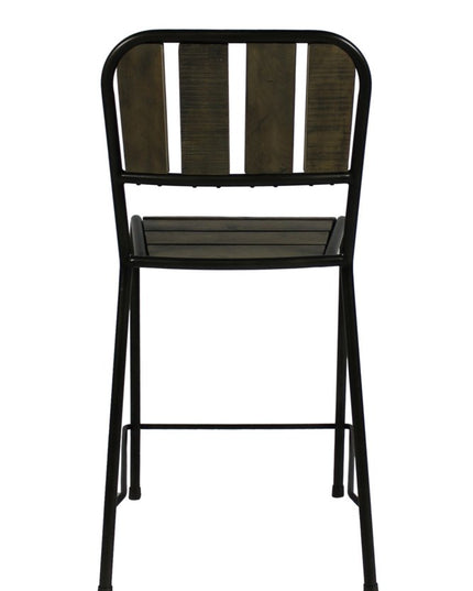 Five Piece Brown and Black Square Solid Wood Dining Set with Four Chairs