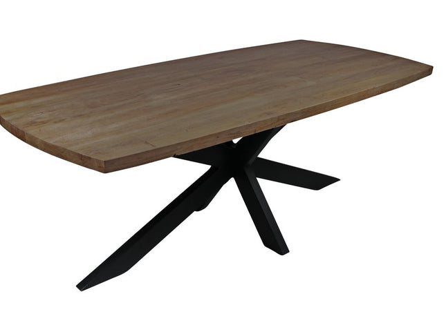 Seven Piece Gray and Black Solid Wood Dining Set with Six Chairs