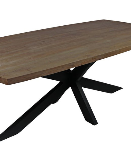 Seven Piece Gray and Black Solid Wood Dining Set with Six Chairs