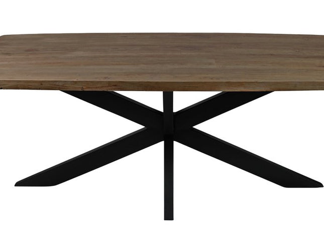 Nine Piece Gray and Black Solid Wood Dining Set with Eight Chairs