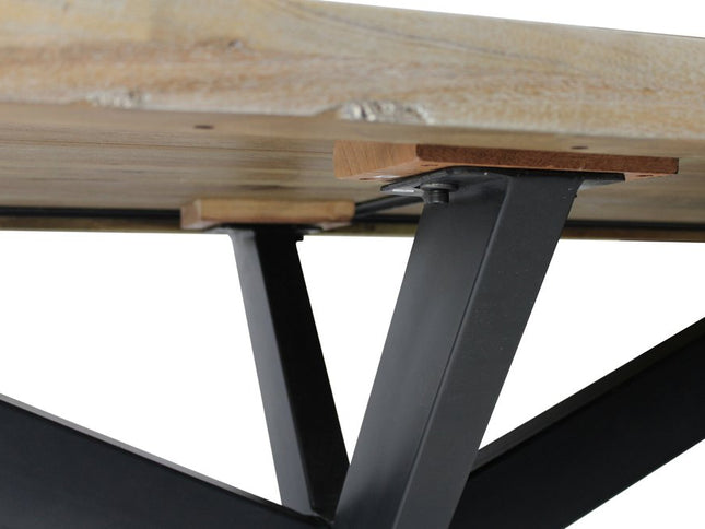 Nine Piece Gray and Black Solid Wood Dining Set with Eight Chairs