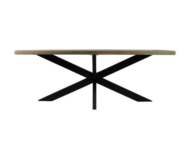 Seven Piece Gray and Black Solid Wood Dining Set with Six Chairs