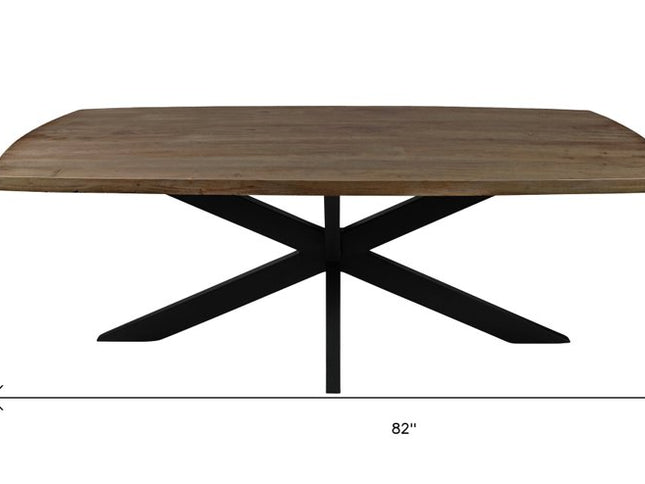 Nine Piece Gray and Black Solid Wood Dining Set with Eight Chairs