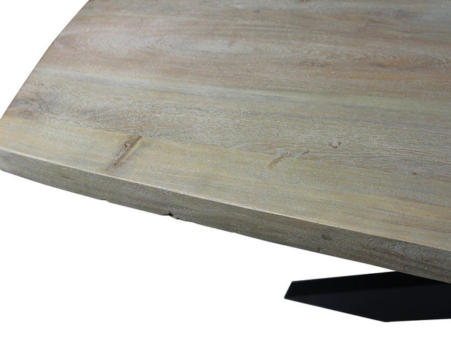 Nine Piece Gray and Black Solid Wood Dining Set with Eight Chairs