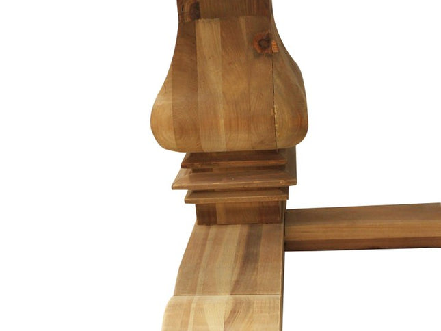 Nine Piece Natural Solid Wood Dining Set with Eight Chairs