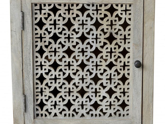 30" Gray Solid Wood Nightstand