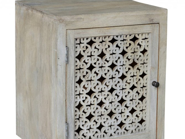 30" Gray Solid Wood Nightstand