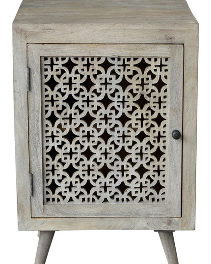 30" Gray Solid Wood Nightstand