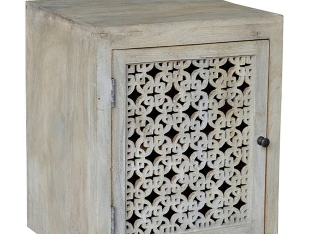 30" Gray Solid Wood Nightstand