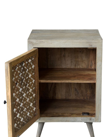 30" Gray Solid Wood Nightstand