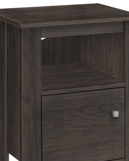 24" Brown Wood Nightstand