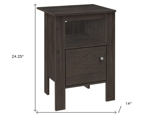 24" Brown Wood Nightstand