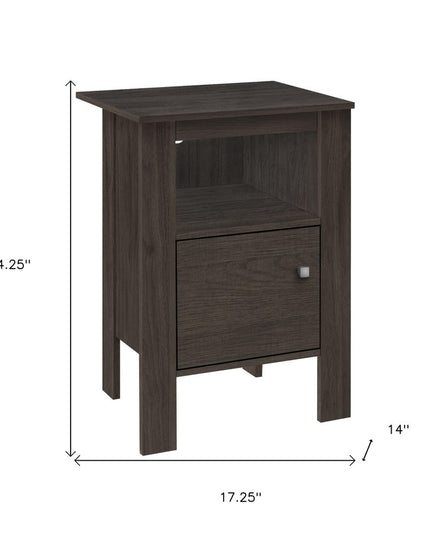 24" Brown Wood Nightstand