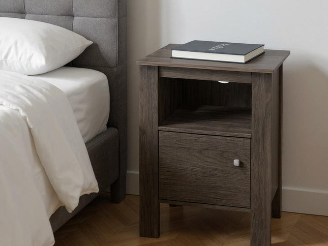24" Brown Wood Nightstand