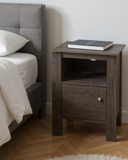 24" Brown Wood Nightstand