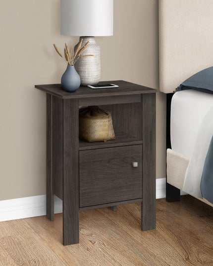24" Brown Wood Nightstand