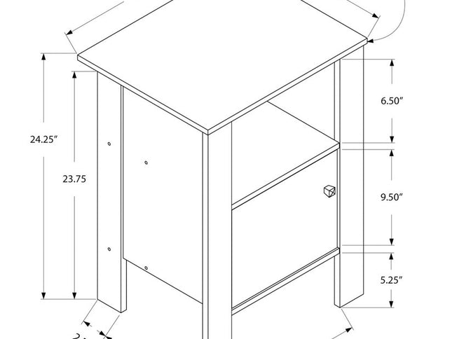 24" Brown Wood Nightstand