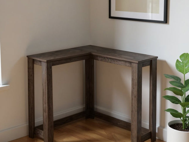 36" Espresso Wood Distressed Frame Console Table