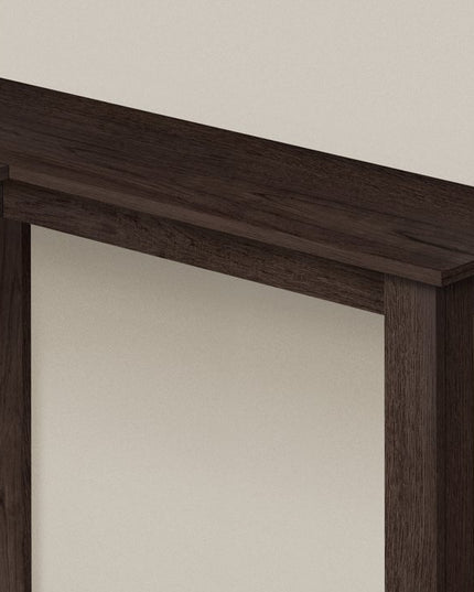 36" Espresso Wood Distressed Frame Console Table