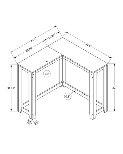 36" Espresso Wood Distressed Frame Console Table