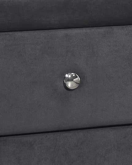 21" Dark Gray Wood Two Drawer Nightstand