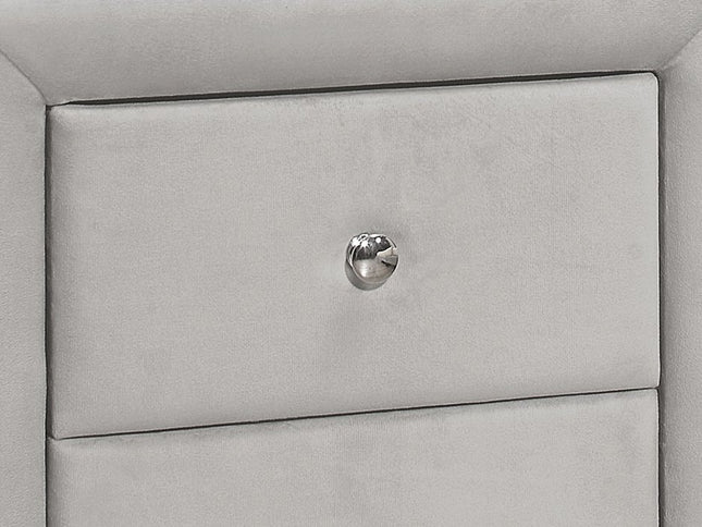 21" Light Gray Wood Two Drawer Nightstand