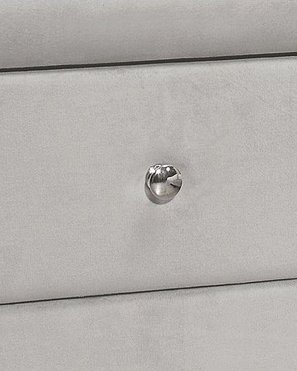 21" Light Gray Wood Two Drawer Nightstand