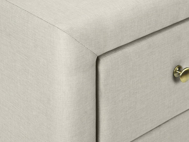 21" Beige Wood Two Drawer Nightstand