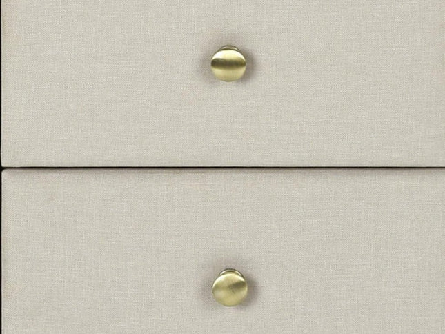 21" Beige Wood Two Drawer Nightstand