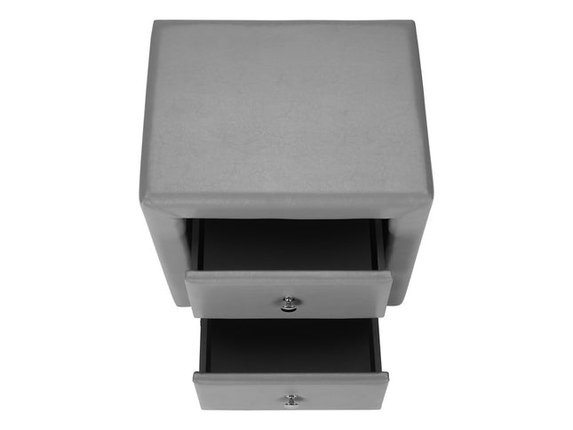 21" Gray Wood Two Drawer Nightstand