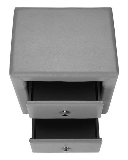 21" Gray Wood Two Drawer Nightstand