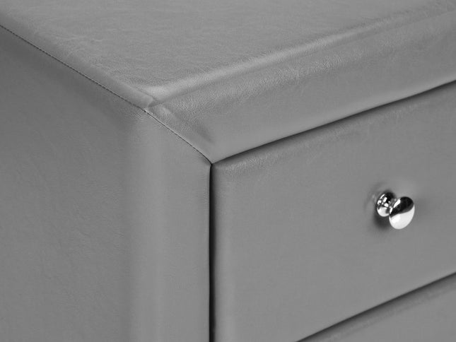 21" Gray Wood Two Drawer Nightstand