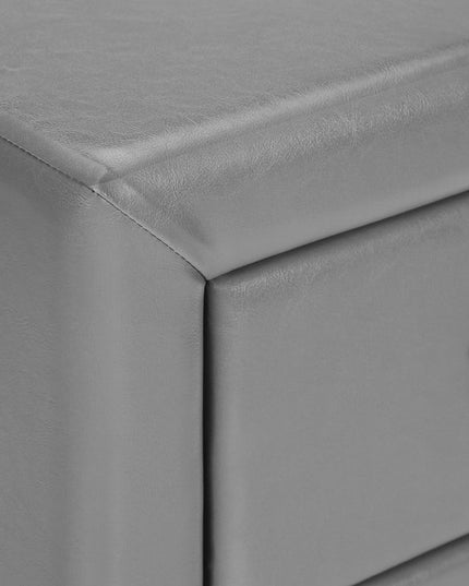 21" Gray Wood Two Drawer Nightstand