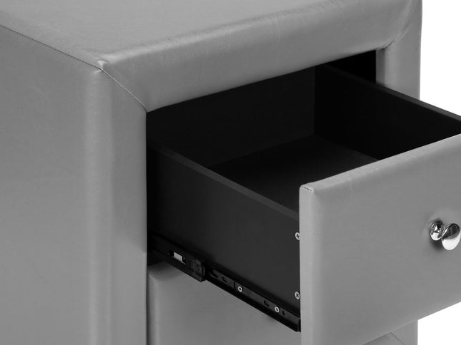 21" Gray Wood Two Drawer Nightstand