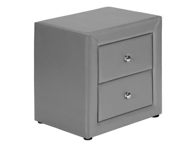 21" Gray Wood Two Drawer Nightstand