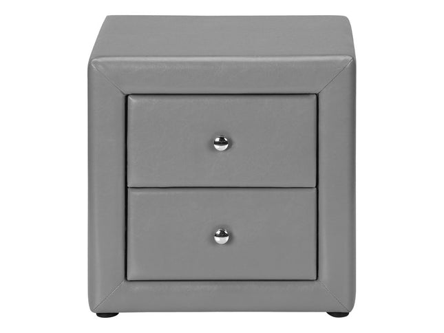 21" Gray Wood Two Drawer Nightstand