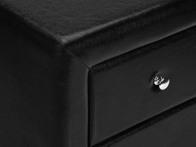 21" Black Wood Two Drawer Nightstand