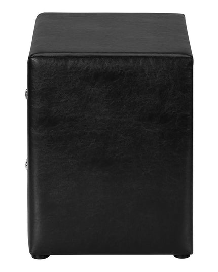 21" Black Wood Two Drawer Nightstand