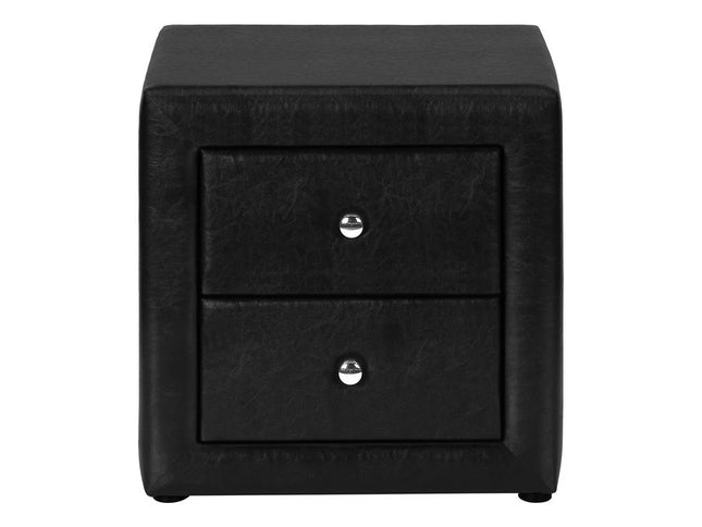 21" Black Wood Two Drawer Nightstand