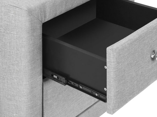 21" Gray Wood Two Drawer Nightstand