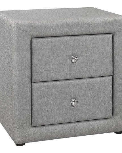 21" Gray Wood Two Drawer Nightstand