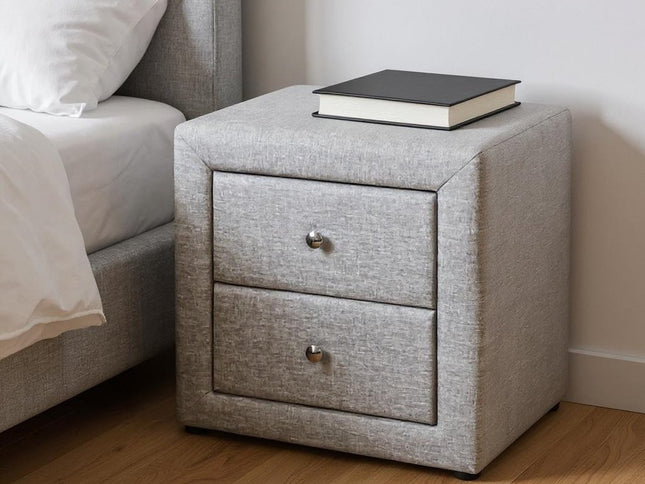 21" Gray Wood Two Drawer Nightstand