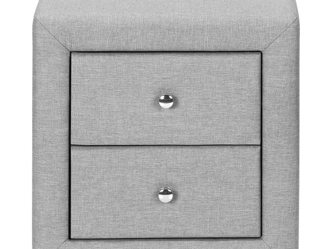 21" Gray Wood Two Drawer Nightstand