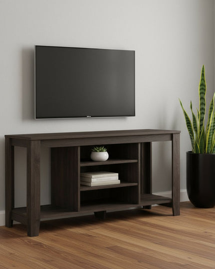 48" Brown Open Shelving TV Stand