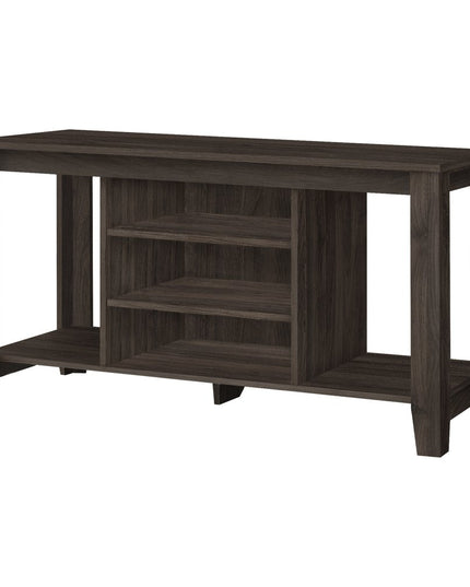 48" Brown Open Shelving TV Stand