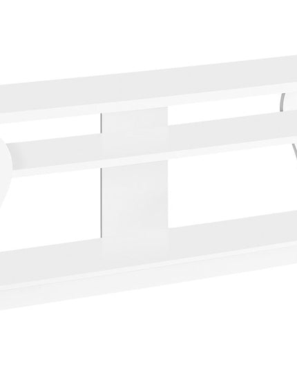 60" White Wood Open Shelving TV Stand