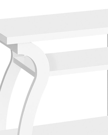 60" White Wood Open Shelving TV Stand