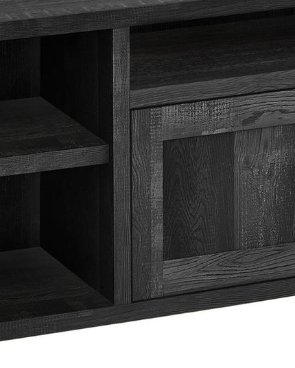 59" Black Cabinet Enclosed Storage TV Stand