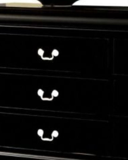 60" Black Solid and Manufactured Wood Six Drawer Double Dresser